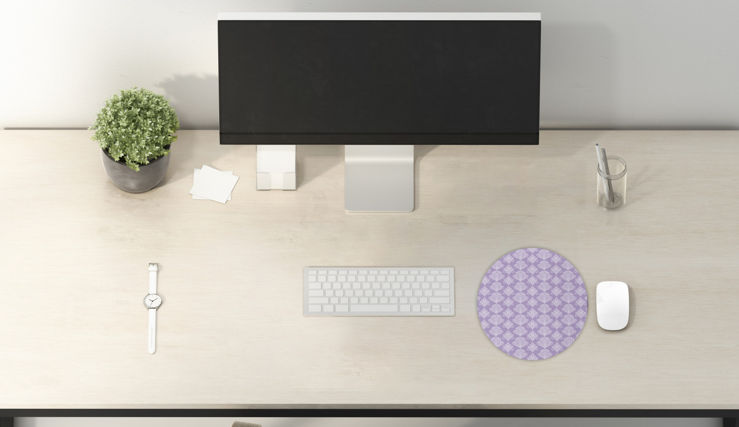 Ambesonne Abstract Bloom Round Non-Slip Rubber Modern Gaming Mousepad, 8" - Picture 113 of 117