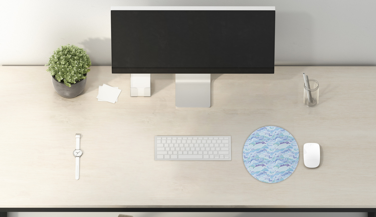 Ambesonne Abstract Bloom Round Non-Slip Rubber Modern Gaming Mousepad, 8" - Picture 103 of 117