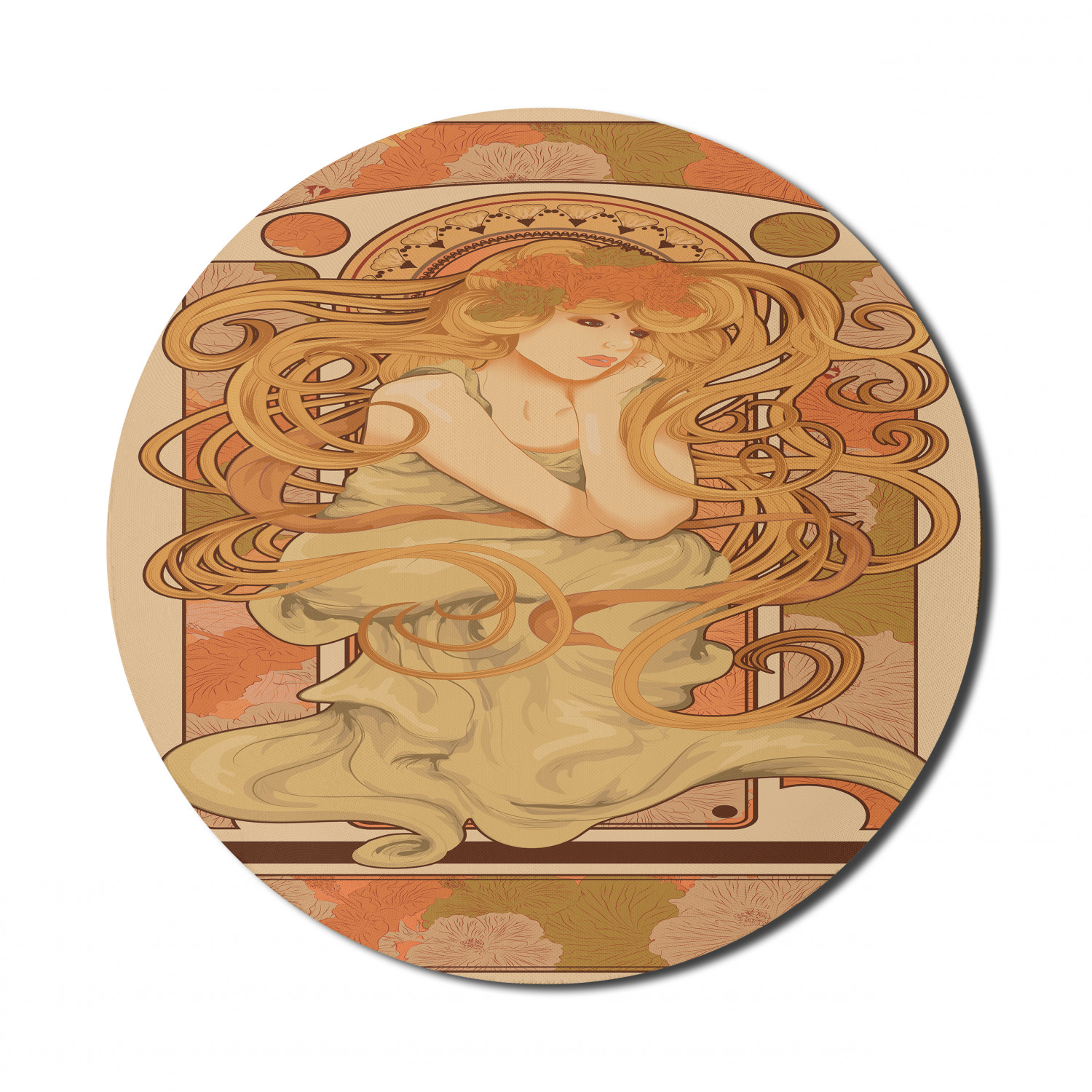 Ambesonne Abstract Bloom Round Non-Slip Rubber Modern Gaming Mousepad, 8" - Picture 8 of 117