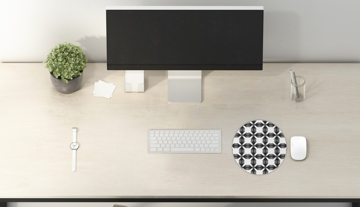 Ambesonne Abstract Bloom Round Non-Slip Rubber Modern Gaming Mousepad, 8" - Picture 57 of 117