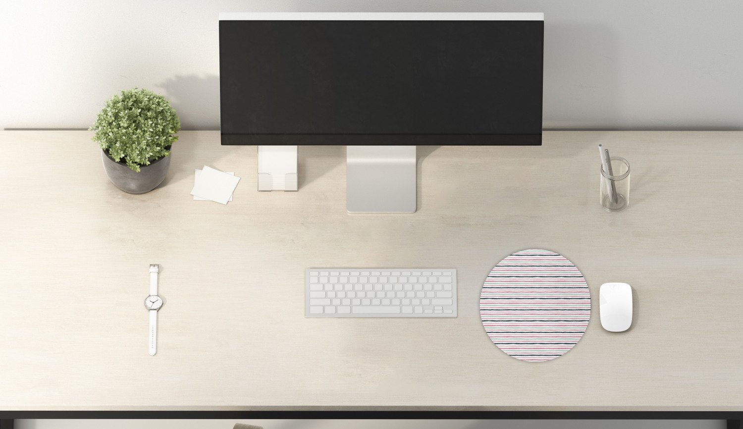 Ambesonne Geometry Theme Round Non-Slip Rubber Modern Gaming Mousepad, 8" - Picture 31 of 77