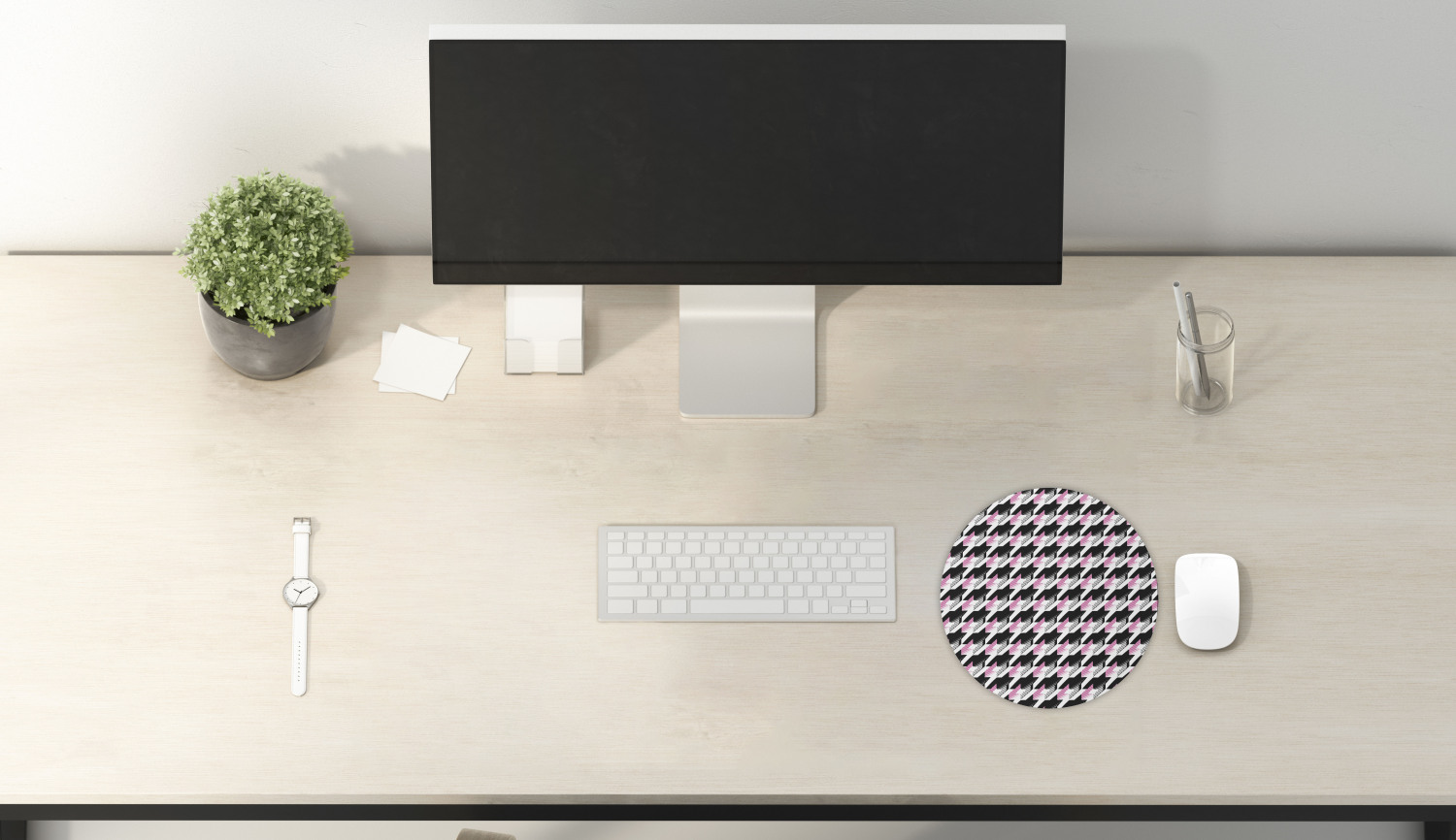 Ambesonne Geometry Theme Round Non-Slip Rubber Modern Gaming Mousepad, 8" - Picture 53 of 77
