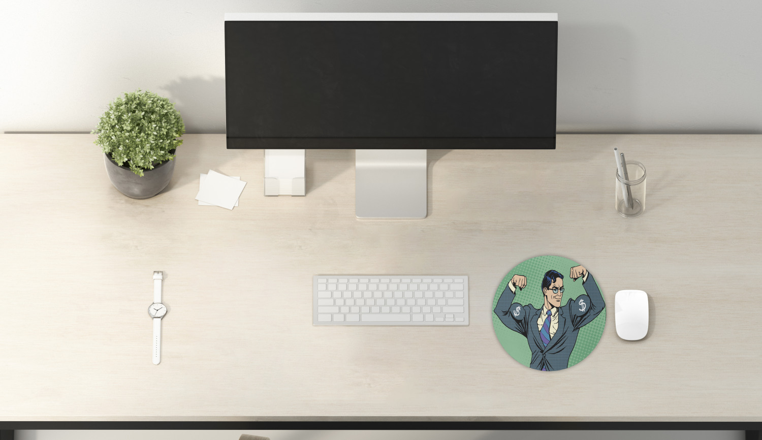 Ambesonne Green Print Round Non-Slip Rubber Modern Gaming Mousepad, 8" - Picture 81 of 123