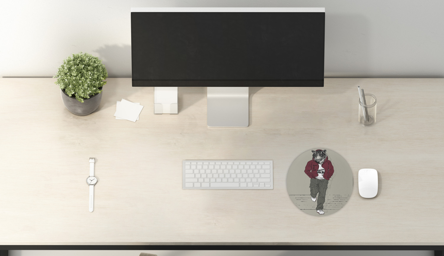 Ambesonne Modern Art Round Non-Slip Rubber Modern Gaming Mousepad, 8" - Afbeelding 73 van 123