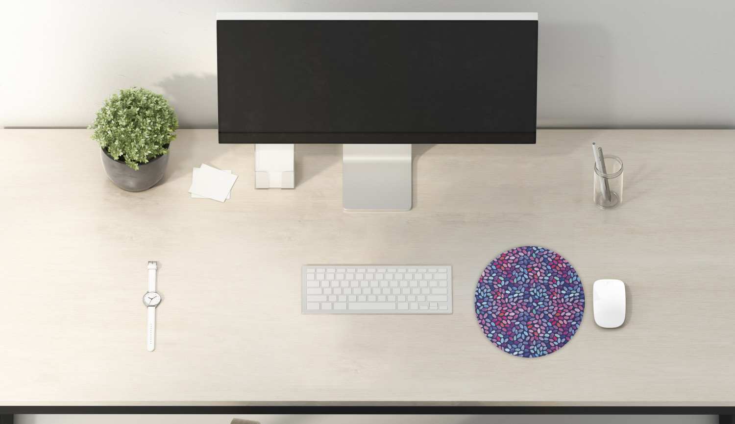 Ambesonne Modern Art Round Non-Slip Rubber Modern Gaming Mousepad, 8" - Afbeelding 111 van 123