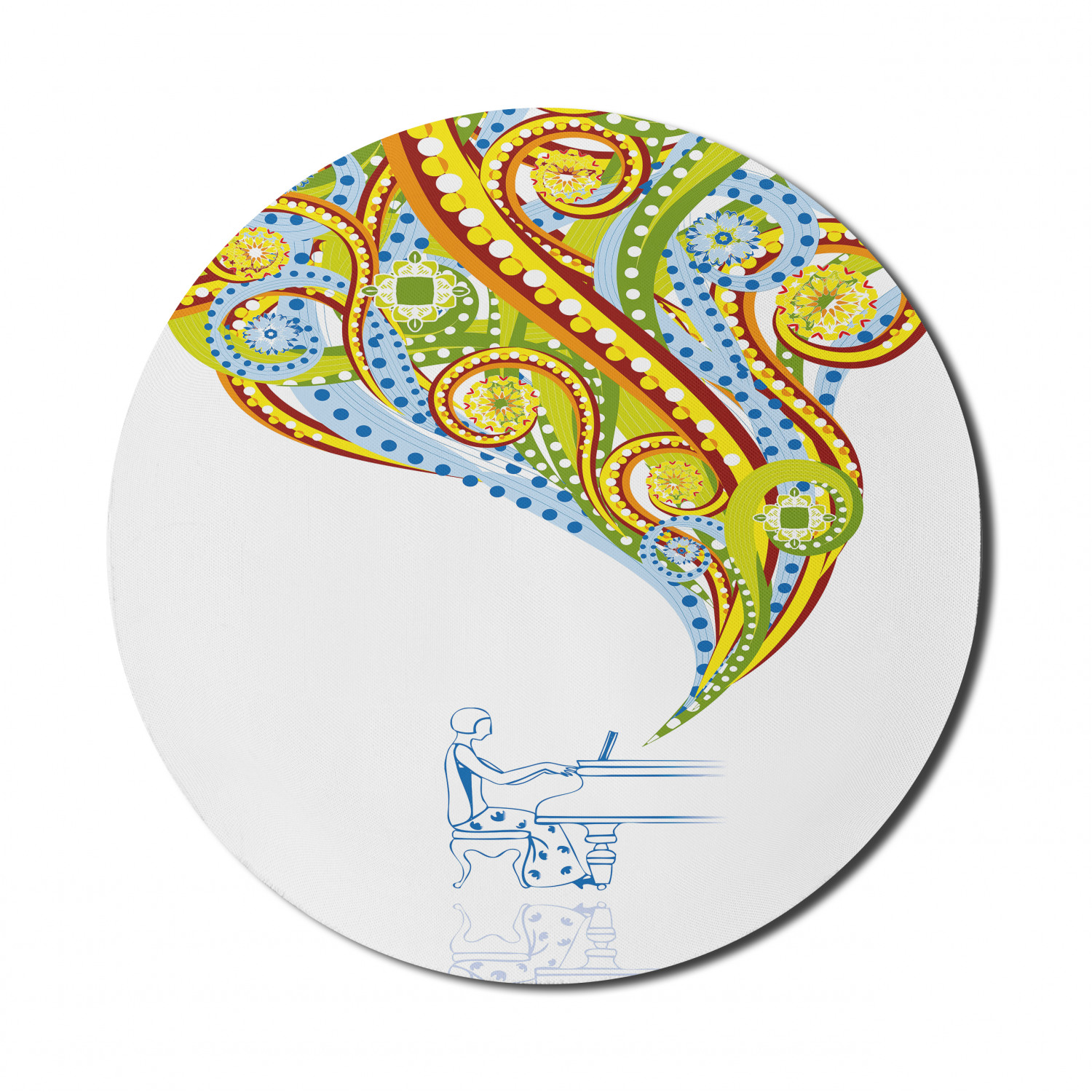 Ambesonne Modern Art Round Non-Slip Rubber Modern Gaming Mousepad, 8" - Afbeelding 88 van 123