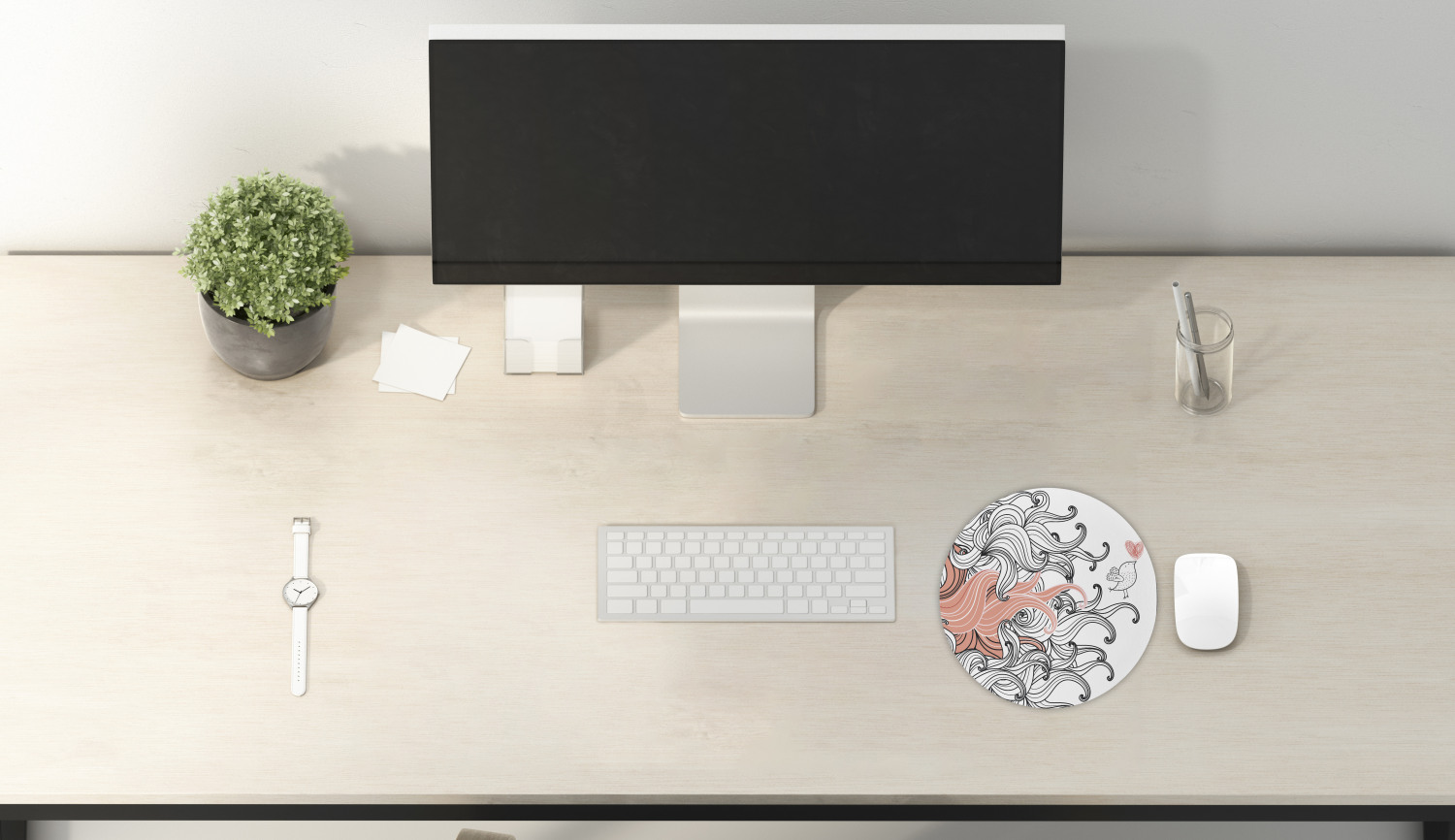 Ambesonne Modern Art Round Non-Slip Rubber Modern Gaming Mousepad, 8" - Afbeelding 59 van 123