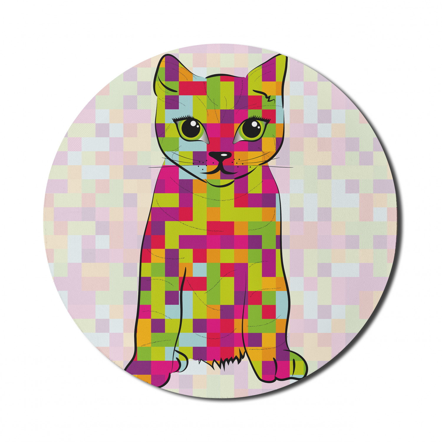 Ambesonne Modern Art Round Non-Slip Rubber Modern Gaming Mousepad, 8" - Afbeelding 22 van 123