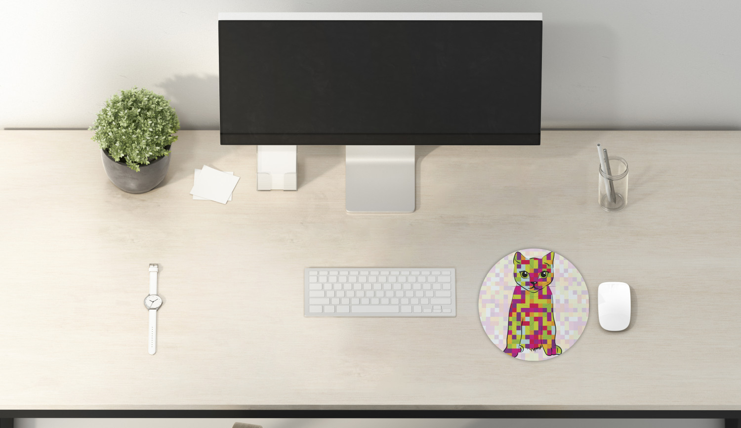 Ambesonne Modern Art Round Non-Slip Rubber Modern Gaming Mousepad, 8" - Afbeelding 23 van 123