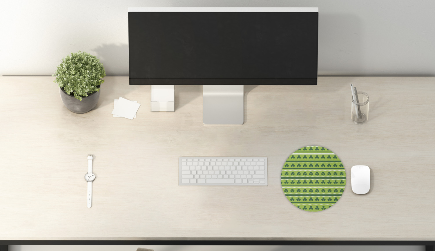 Ambesonne Green Print Round Non-Slip Rubber Modern Gaming Mousepad, 8" - Picture 101 of 123