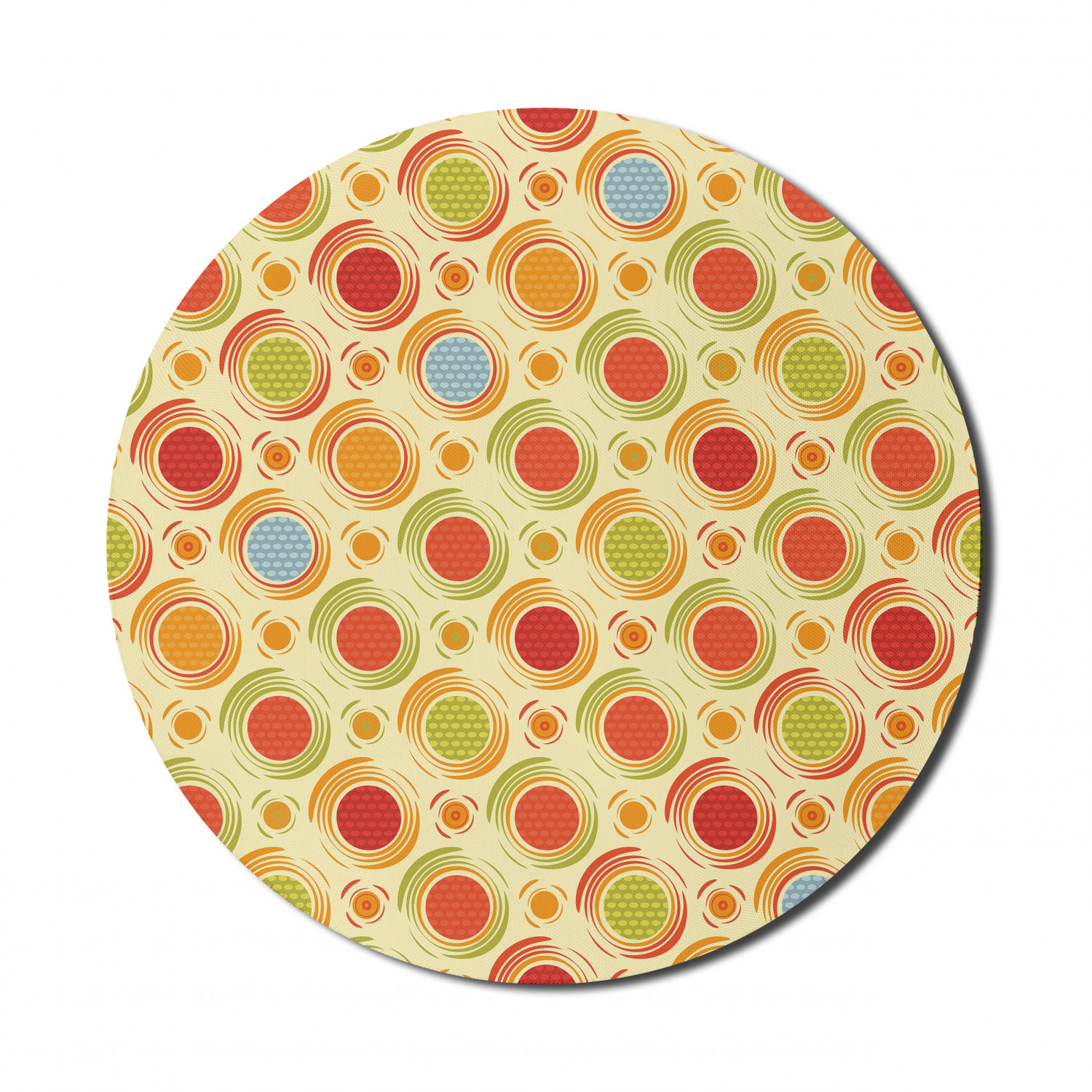 Ambesonne Abstract Polygon Round Non-Slip Rubber Modern Gaming Mousepad, 8" - Picture 26 of 123