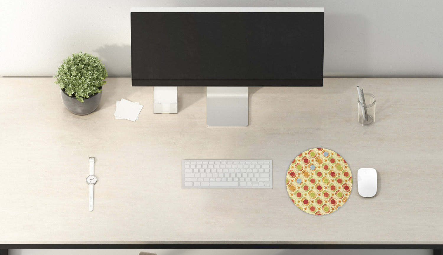 Ambesonne Abstract Polygon Round Non-Slip Rubber Modern Gaming Mousepad, 8" - Picture 27 of 123