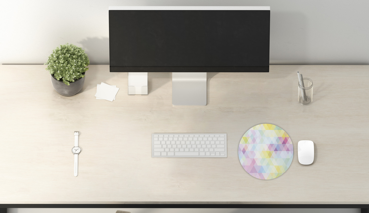 Ambesonne Abstract Polygon Round Non-Slip Rubber Modern Gaming Mousepad, 8" - Picture 51 of 123