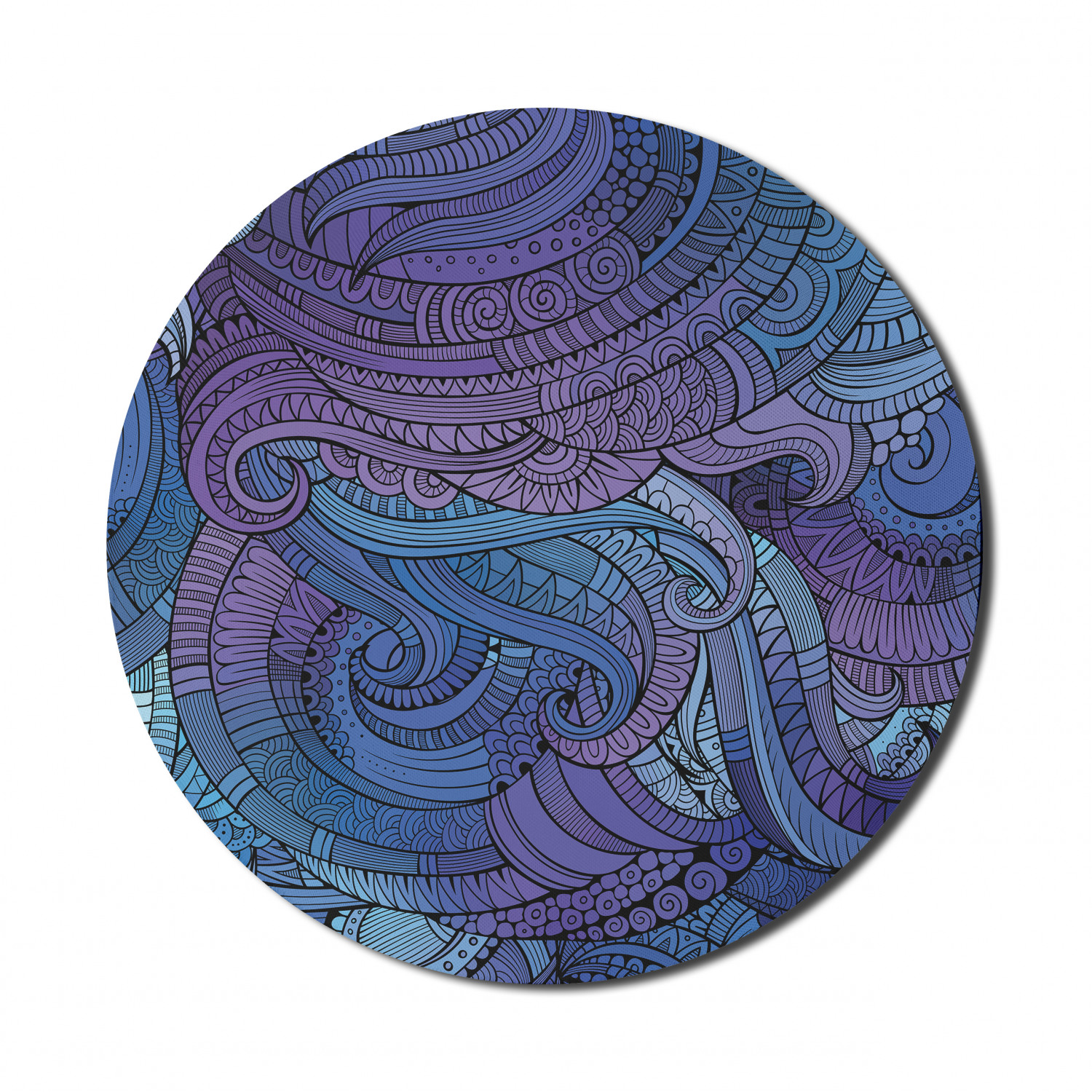 Ambesonne Abstract Polygon Round Non-Slip Rubber Modern Gaming Mousepad, 8" - Picture 78 of 123