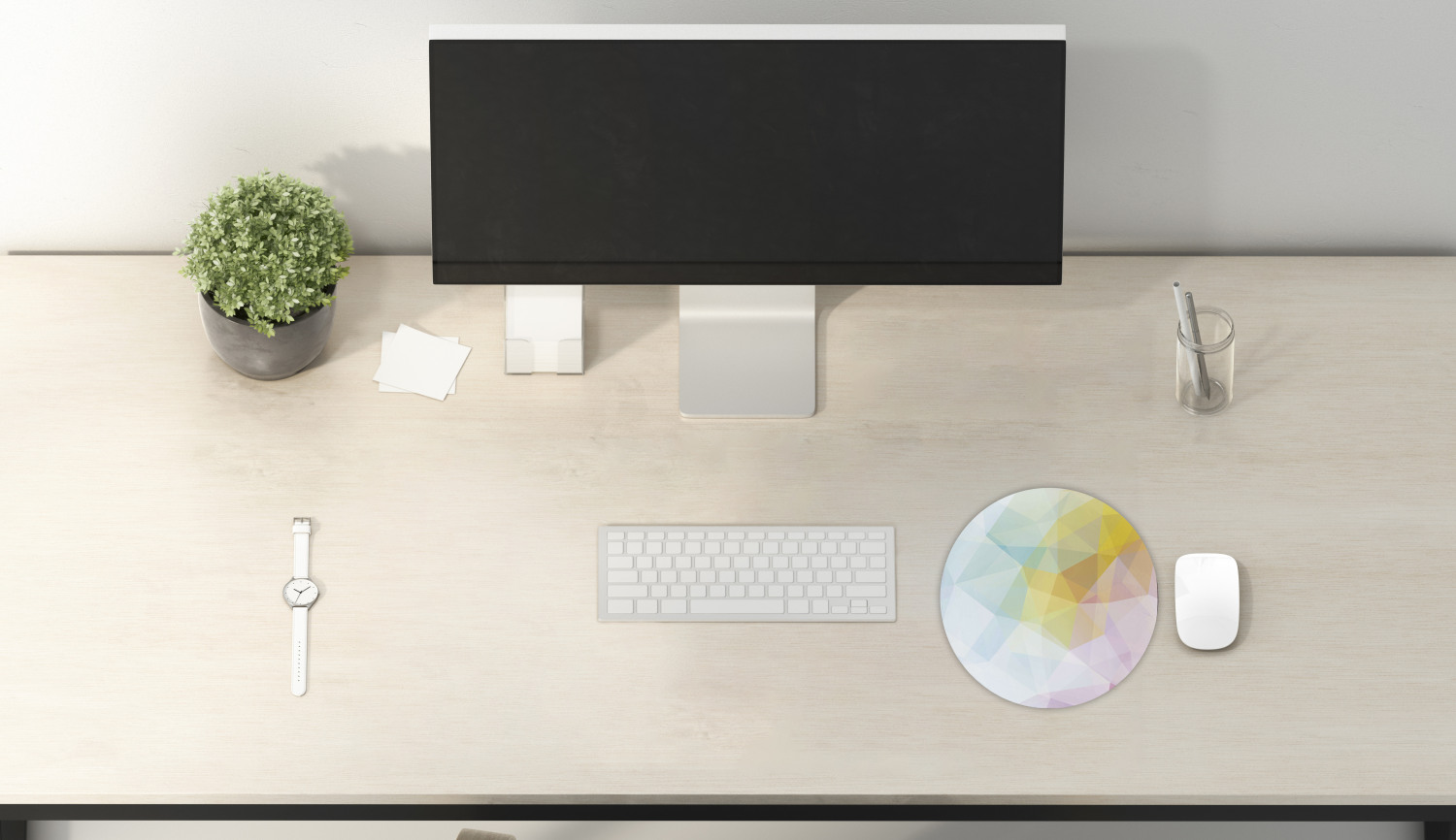 Ambesonne Abstract Polygon Round Non-Slip Rubber Modern Gaming Mousepad, 8" - Picture 101 of 123