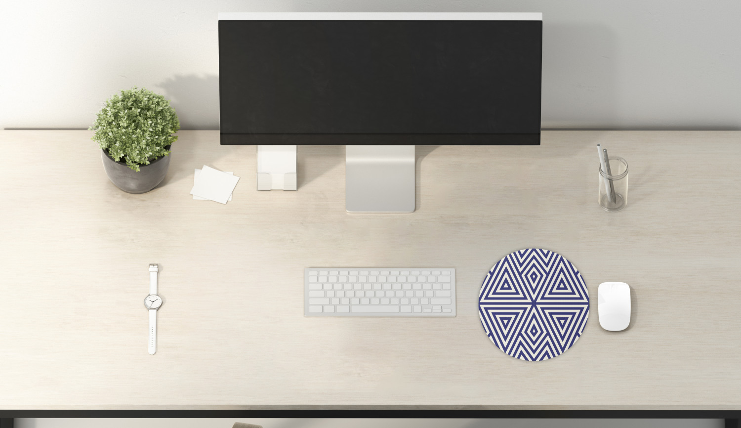 Ambesonne Abstract Polygon Round Non-Slip Rubber Modern Gaming Mousepad, 8" - Picture 105 of 123