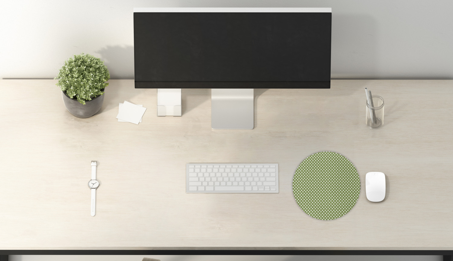 Ambesonne Green Print Round Non-Slip Rubber Modern Gaming Mousepad, 8" - Picture 123 of 123