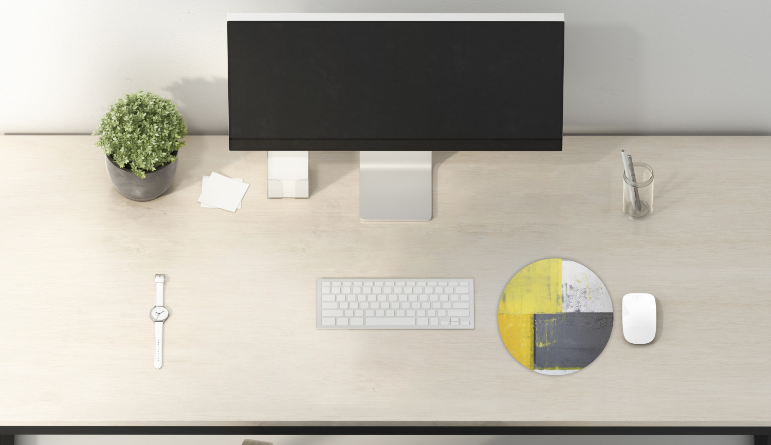 Ambesonne Abstract Polygon Round Non-Slip Rubber Modern Gaming Mousepad, 8" - Picture 85 of 123