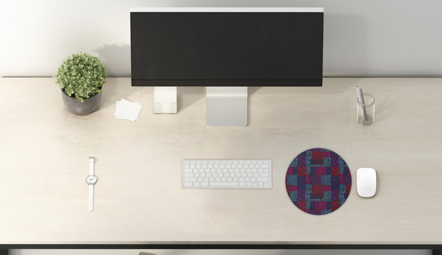 Ambesonne Abstract Polygon Round Non-Slip Rubber Modern Gaming Mousepad, 8" - Picture 113 of 123