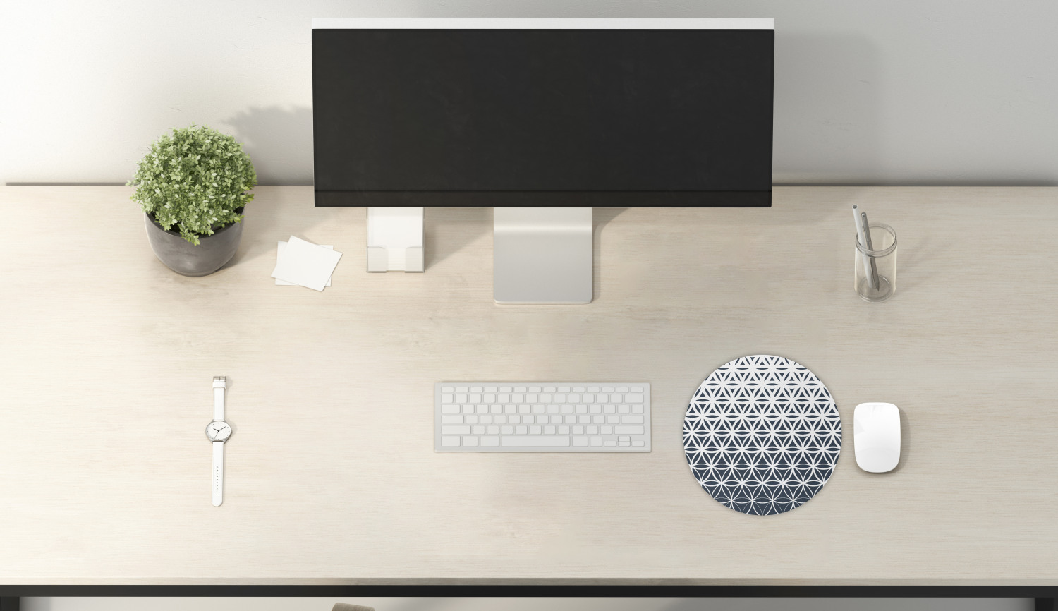 Ambesonne Abstract Polygon Round Non-Slip Rubber Modern Gaming Mousepad, 8" - Picture 95 of 123