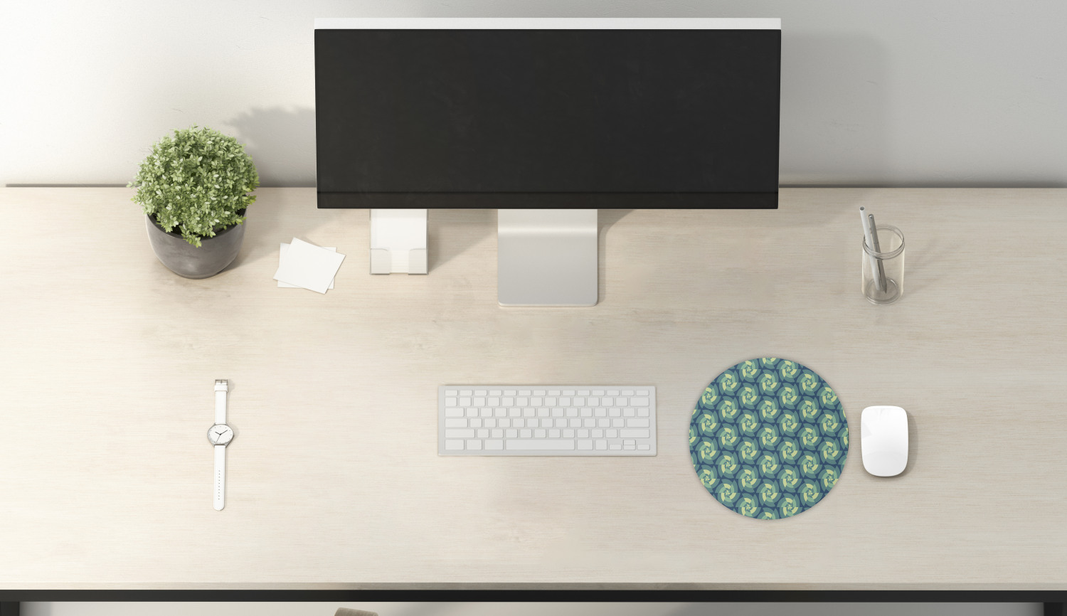 Ambesonne Abstract Polygon Round Non-Slip Rubber Modern Gaming Mousepad, 8" - Picture 97 of 123