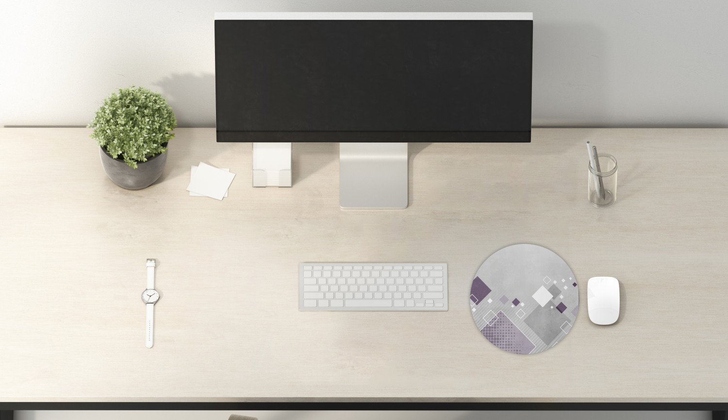 Ambesonne Abstract Polygon Round Non-Slip Rubber Modern Gaming Mousepad, 8" - Picture 37 of 123