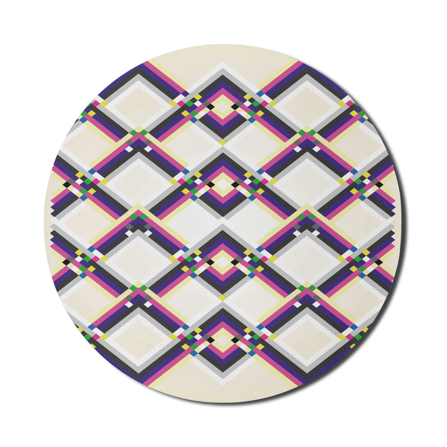 Ambesonne Abstract Polygon Round Non-Slip Rubber Modern Gaming Mousepad, 8" - Picture 38 of 123