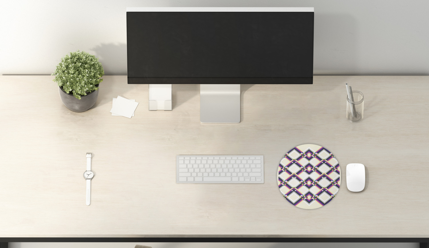 Ambesonne Abstract Polygon Round Non-Slip Rubber Modern Gaming Mousepad, 8" - Picture 39 of 123