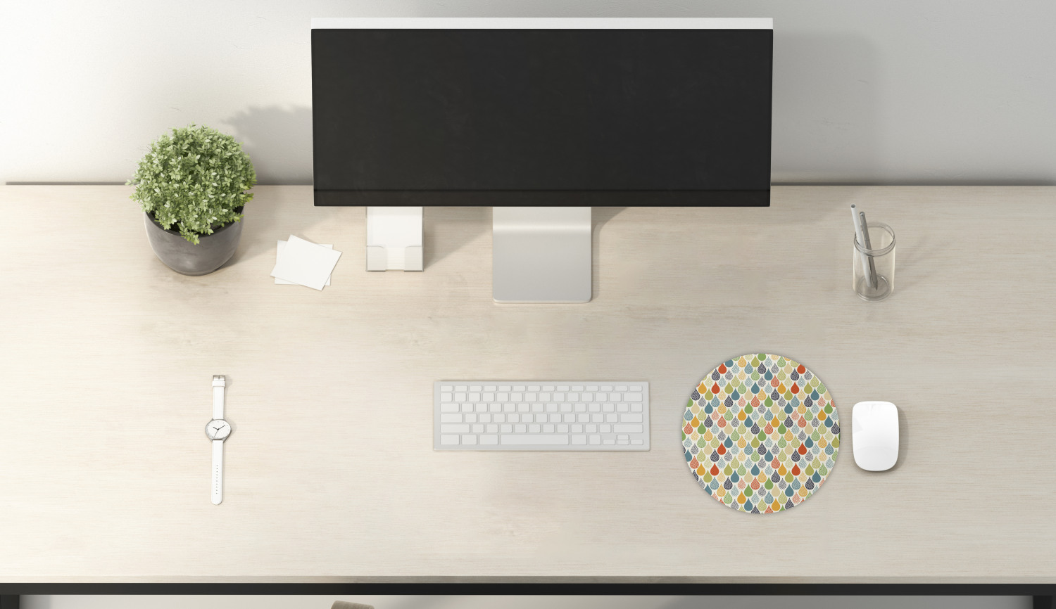 Ambesonne Abstract Polygon Round Non-Slip Rubber Modern Gaming Mousepad, 8" - Picture 33 of 123