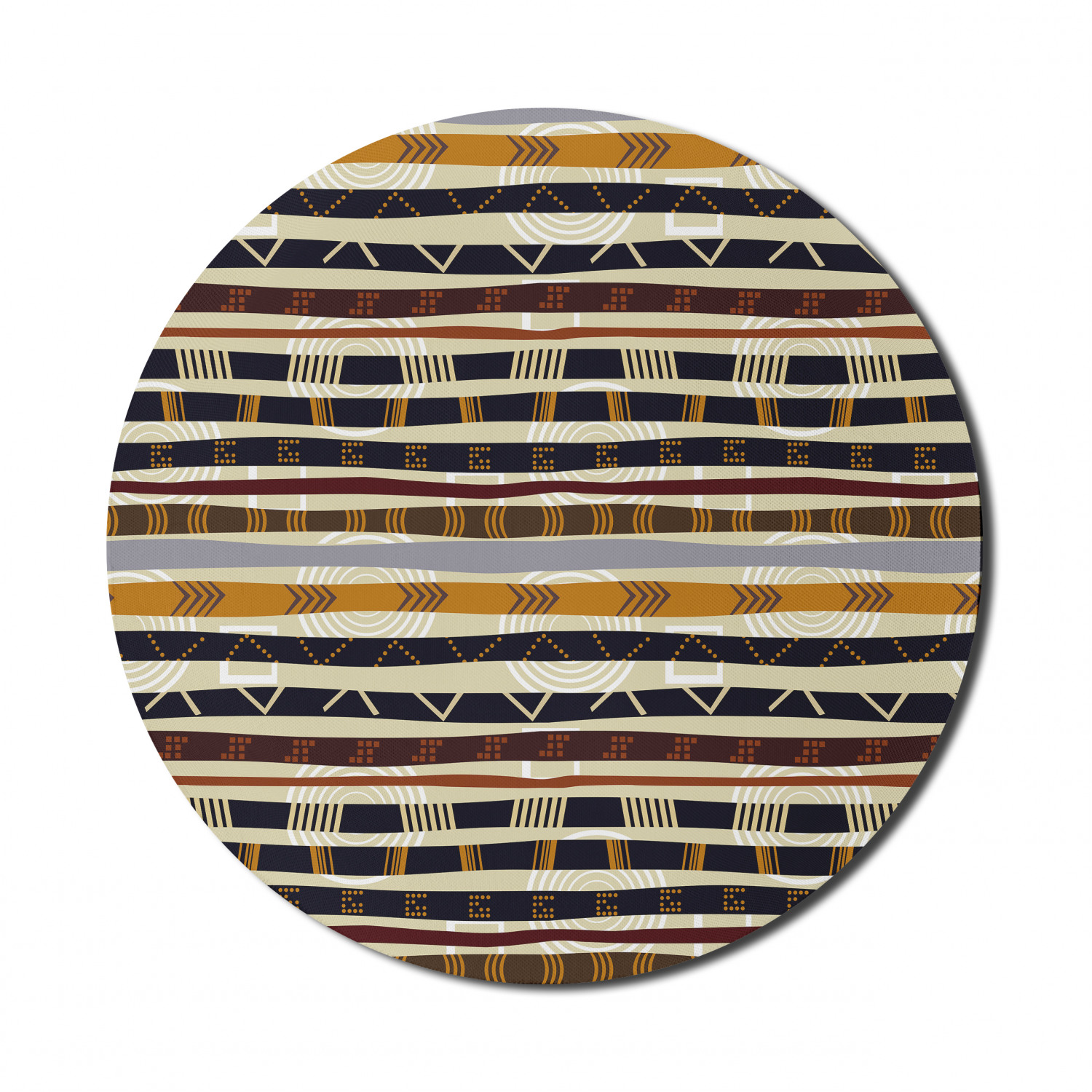 Ambesonne Abstract Polygon Round Non-Slip Rubber Modern Gaming Mousepad, 8" - Picture 110 of 123