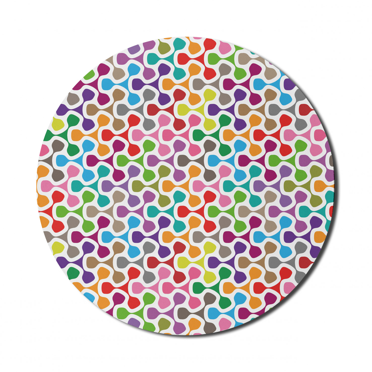 Ambesonne Abstract Polygon Round Non-Slip Rubber Modern Gaming Mousepad, 8" - Picture 108 of 123