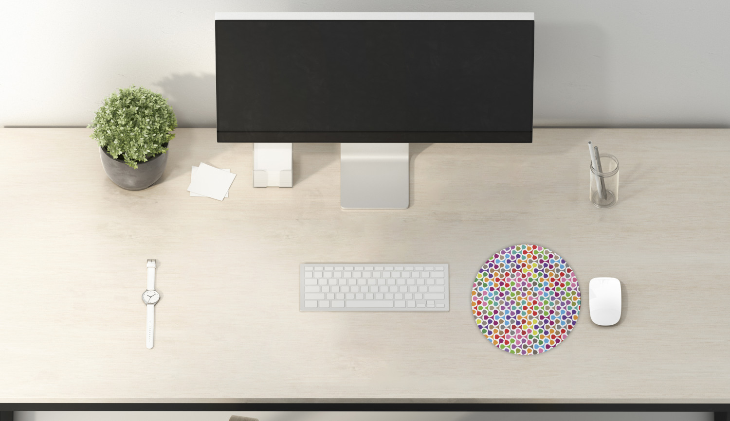 Ambesonne Abstract Polygon Round Non-Slip Rubber Modern Gaming Mousepad, 8" - Picture 109 of 123