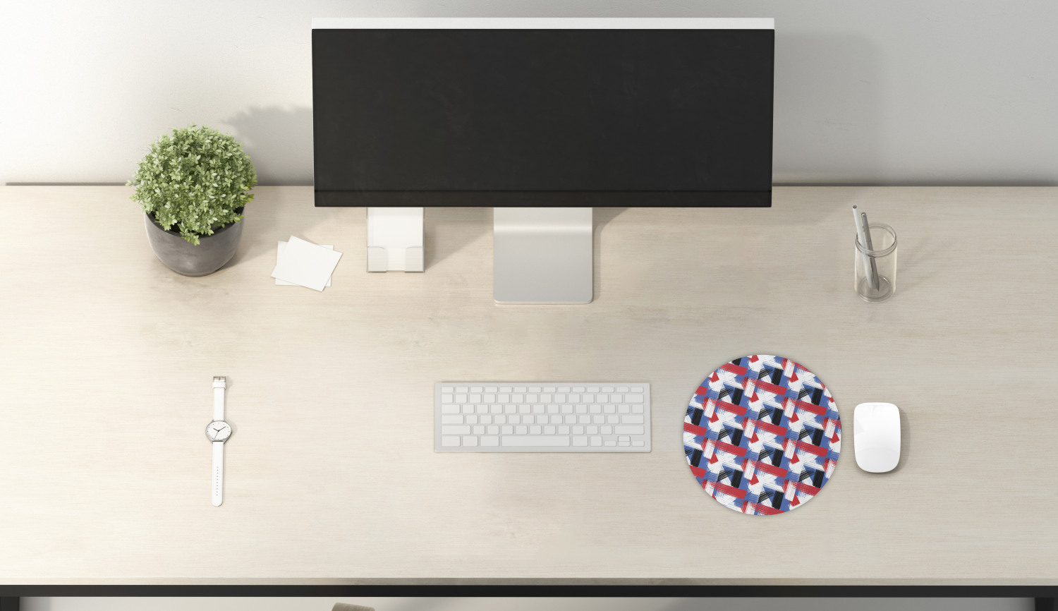 Ambesonne Abstract Polygon Round Non-Slip Rubber Modern Gaming Mousepad, 8" - Picture 49 of 123