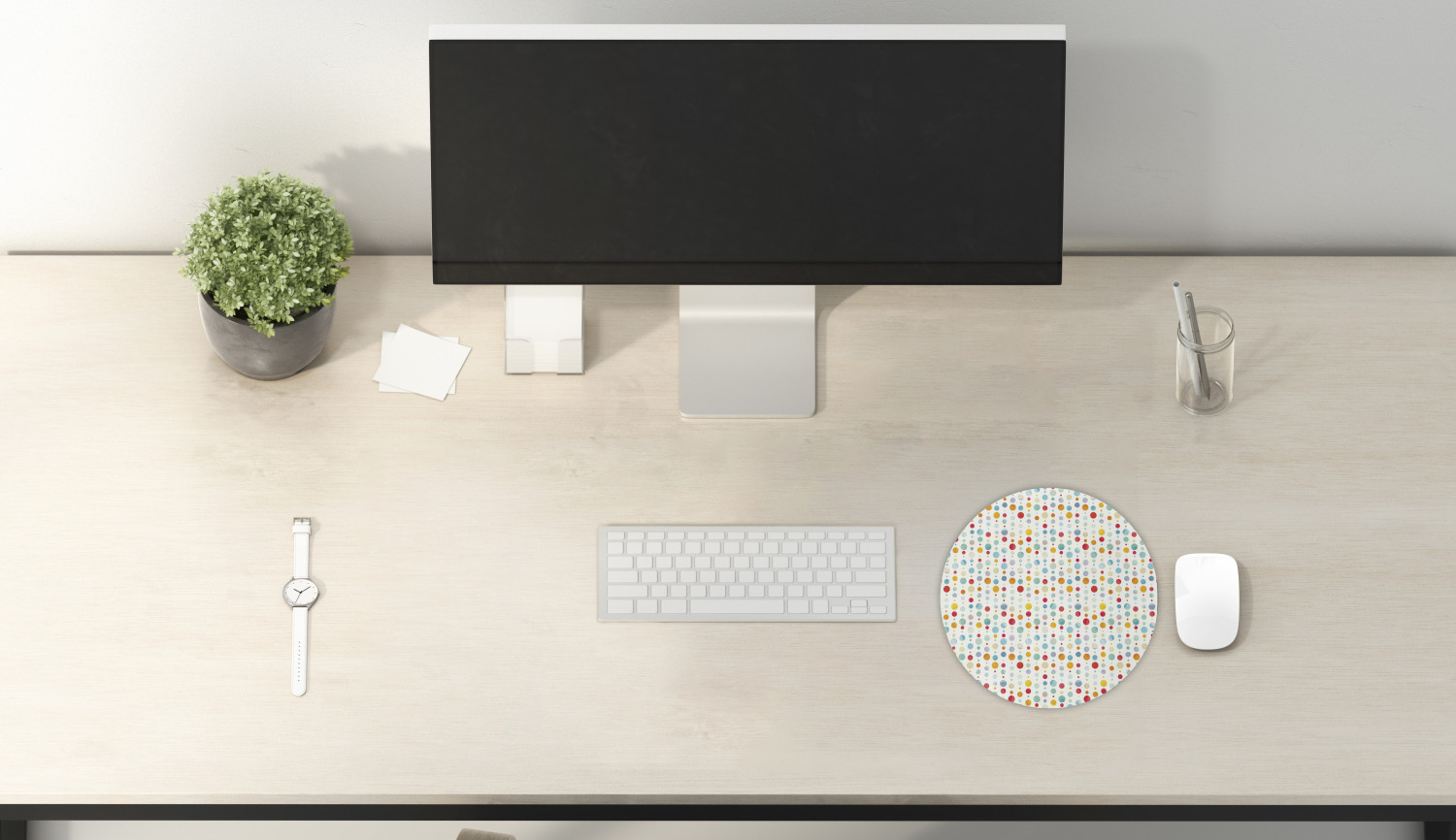 Ambesonne Abstract Polygon Round Non-Slip Rubber Modern Gaming Mousepad, 8" - Picture 31 of 123