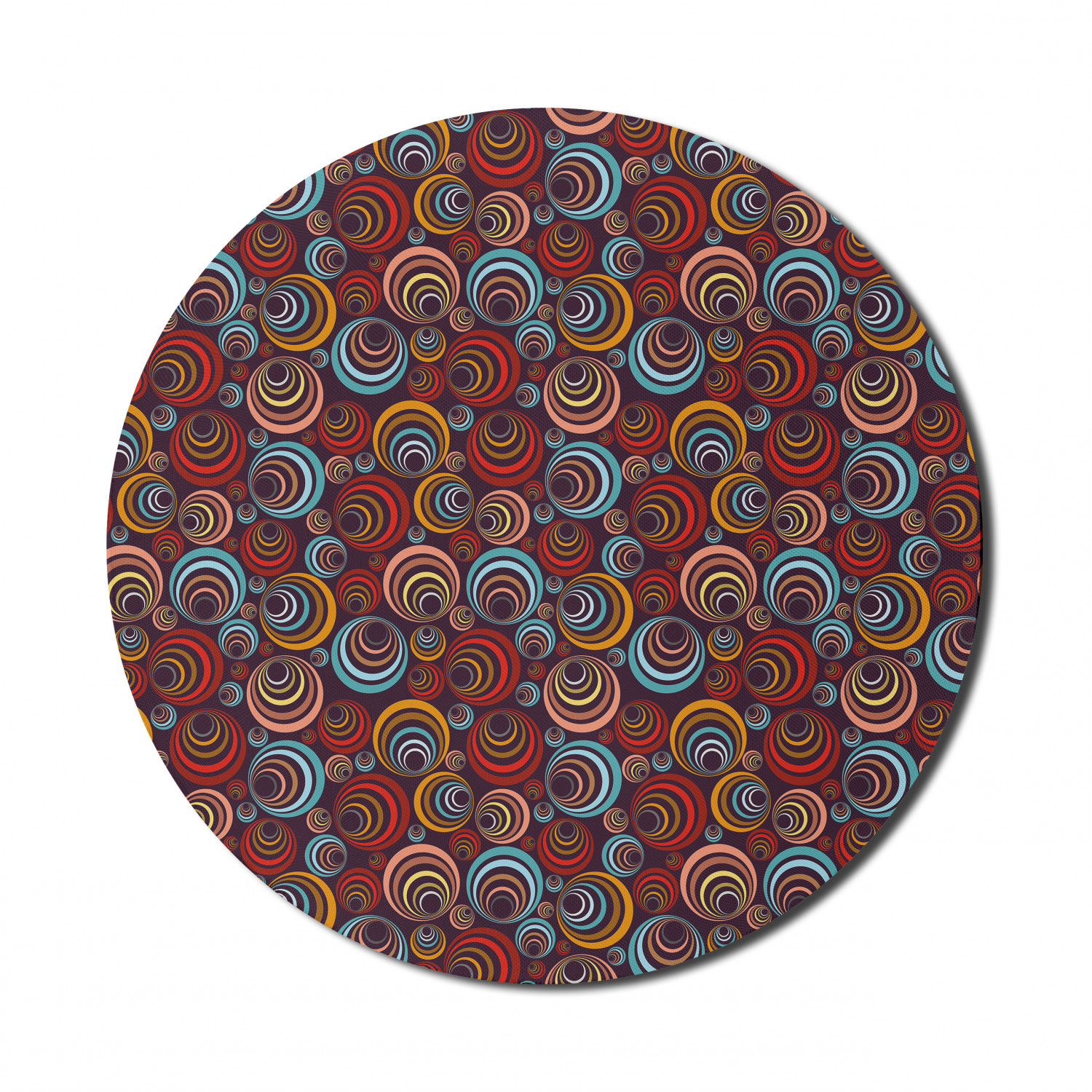 Ambesonne Abstract Polygon Round Non-Slip Rubber Modern Gaming Mousepad, 8" - Picture 24 of 123