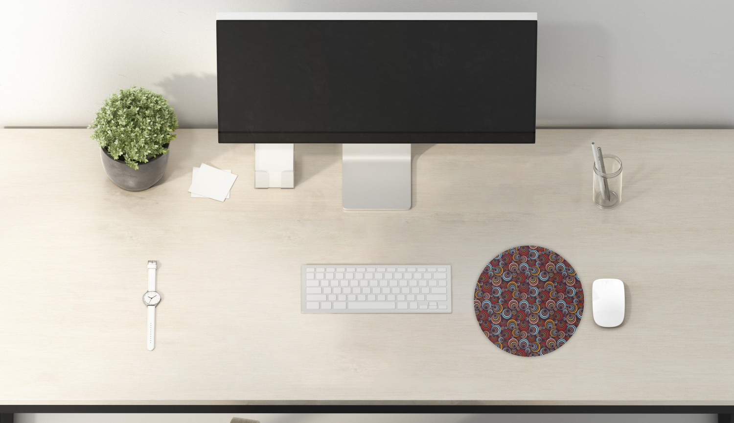 Ambesonne Abstract Polygon Round Non-Slip Rubber Modern Gaming Mousepad, 8" - Picture 25 of 123