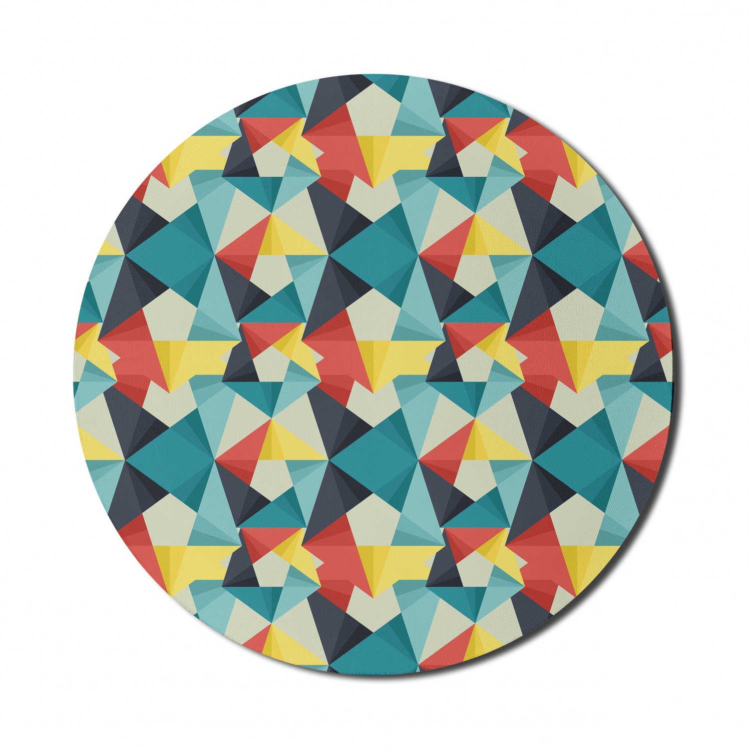 Ambesonne Abstract Polygon Round Non-Slip Rubber Modern Gaming Mousepad, 8" - Picture 28 of 123