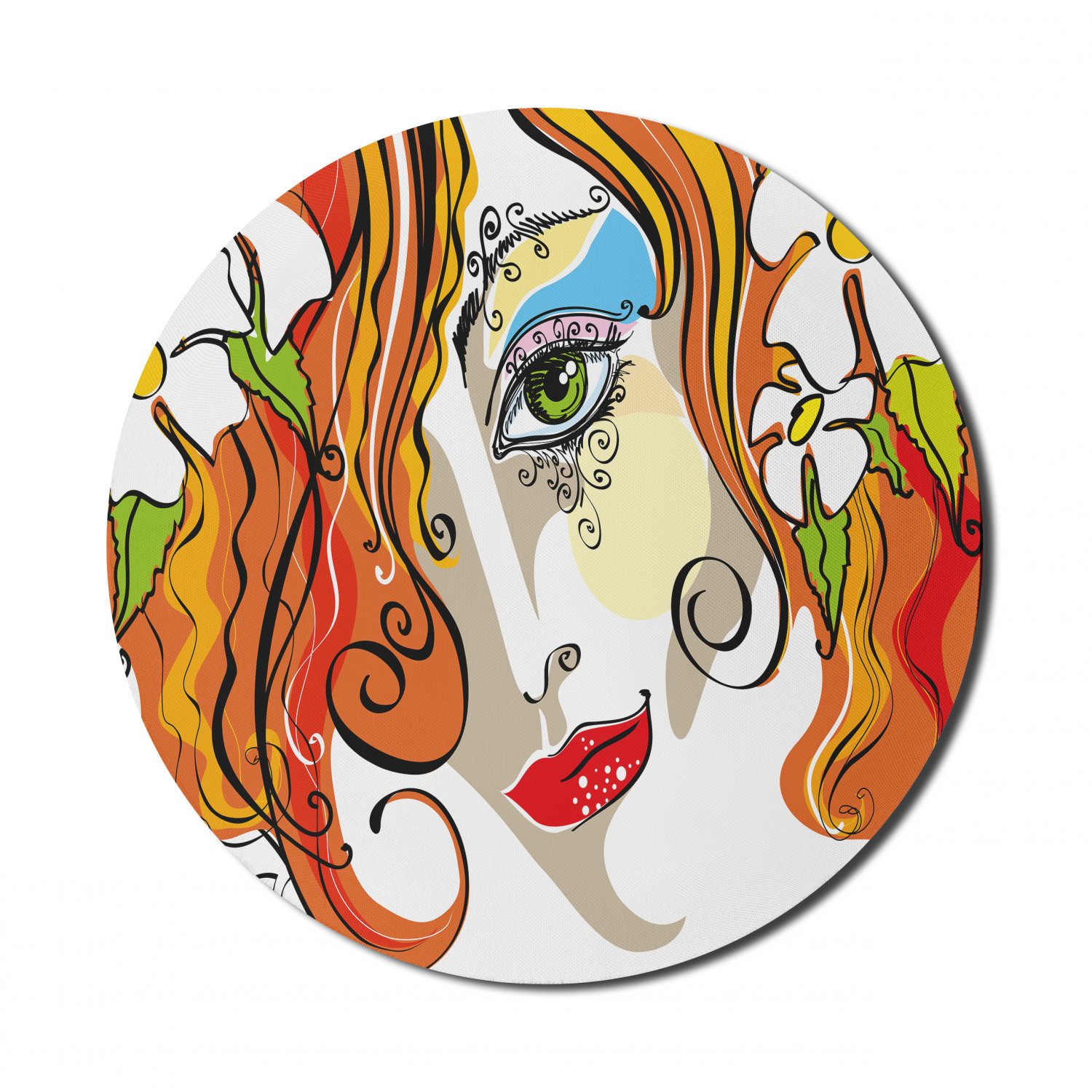 Ambesonne Absurd Pattern Round Non-Slip Rubber Modern Gaming Mousepad, 8" - Picture 122 of 123