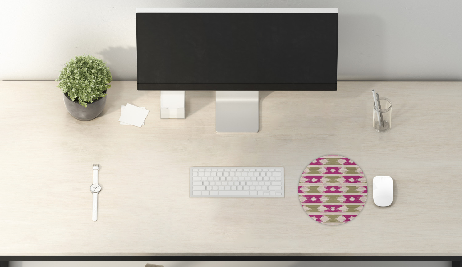 Ambesonne Absurd Pattern Round Non-Slip Rubber Modern Gaming Mousepad, 8" - Picture 7 of 123
