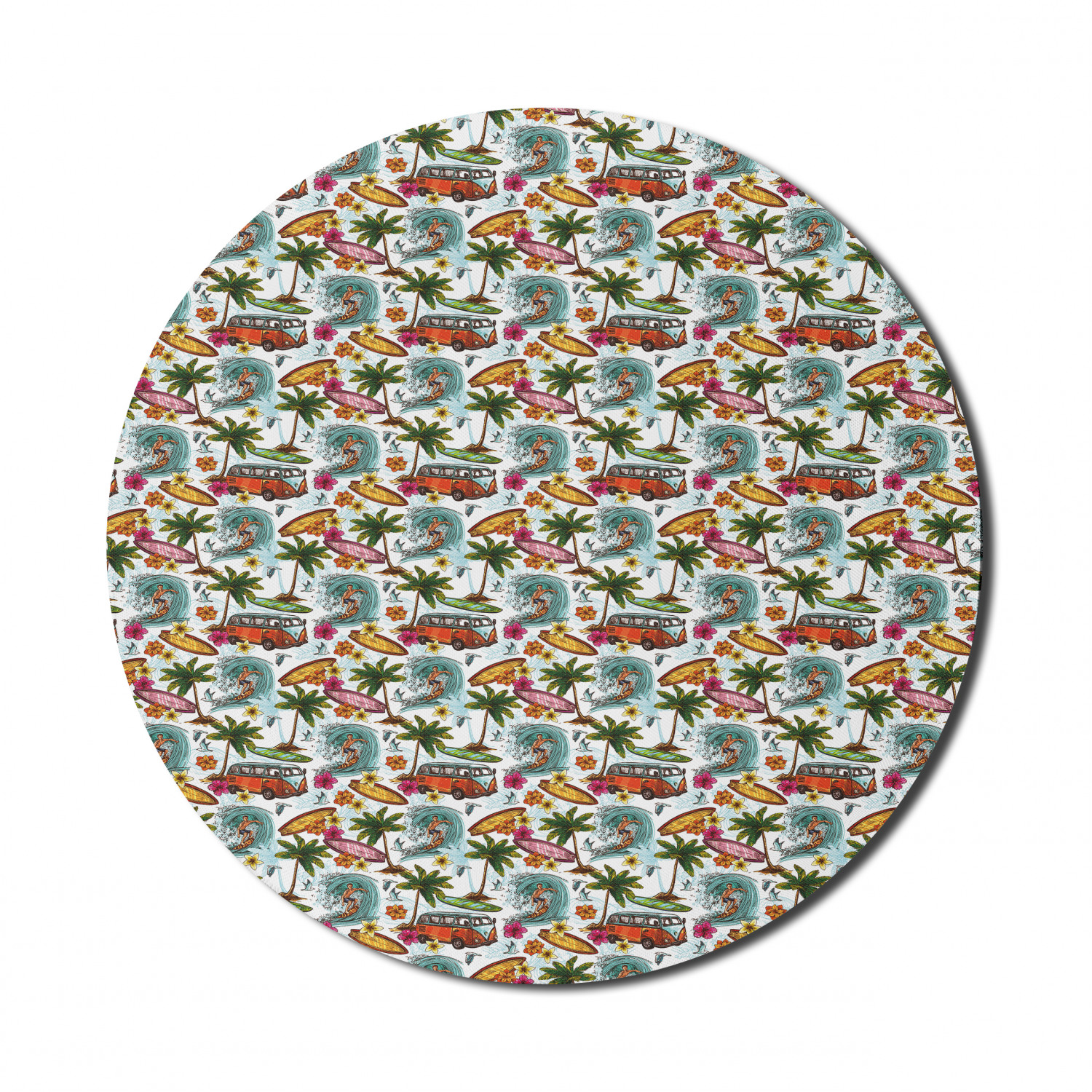 Ambesonne Absurd Pattern Round Non-Slip Rubber Modern Gaming Mousepad, 8" - Picture 98 of 123
