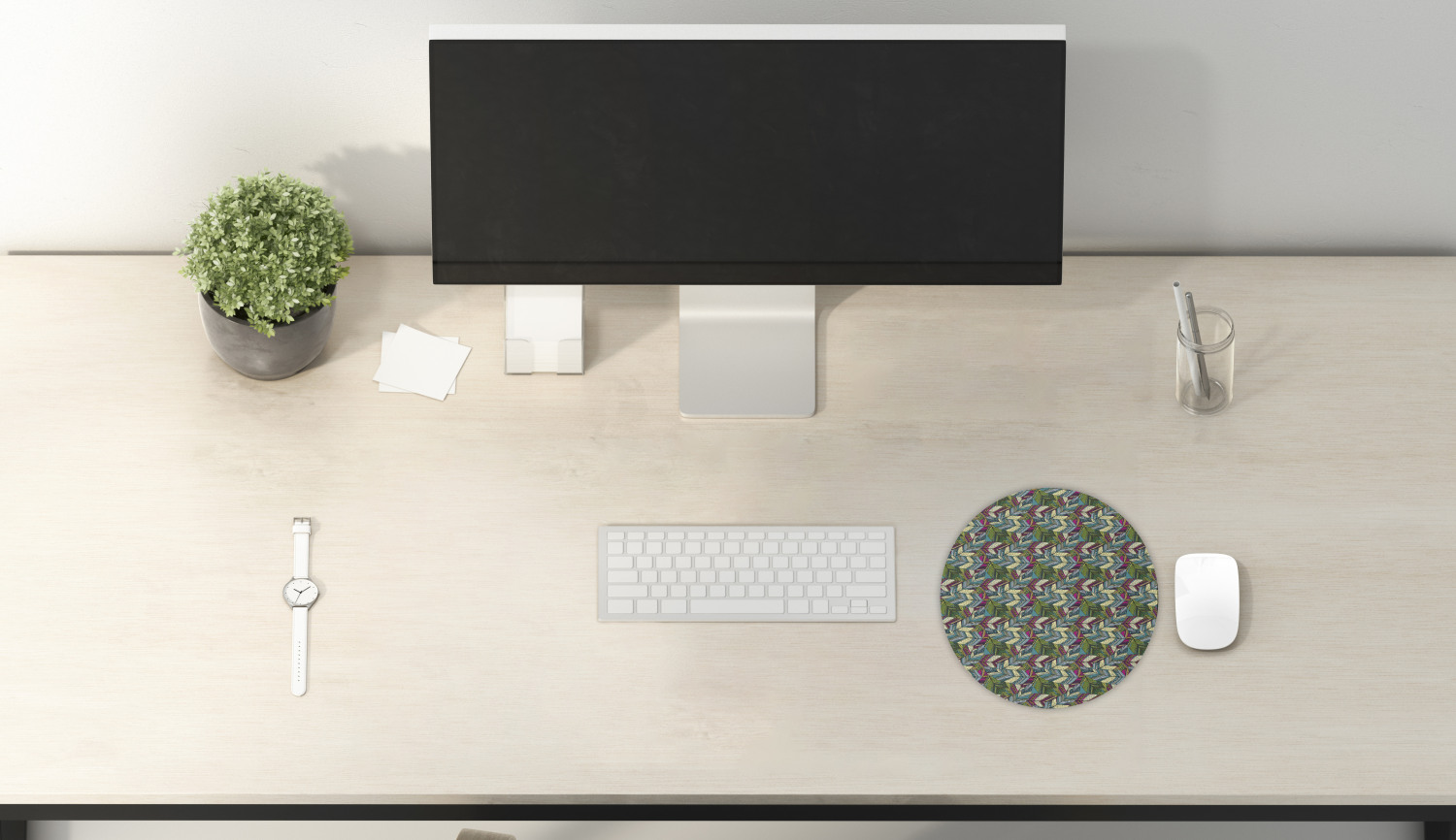 Ambesonne Absurd Pattern Round Non-Slip Rubber Modern Gaming Mousepad, 8" - Picture 37 of 123