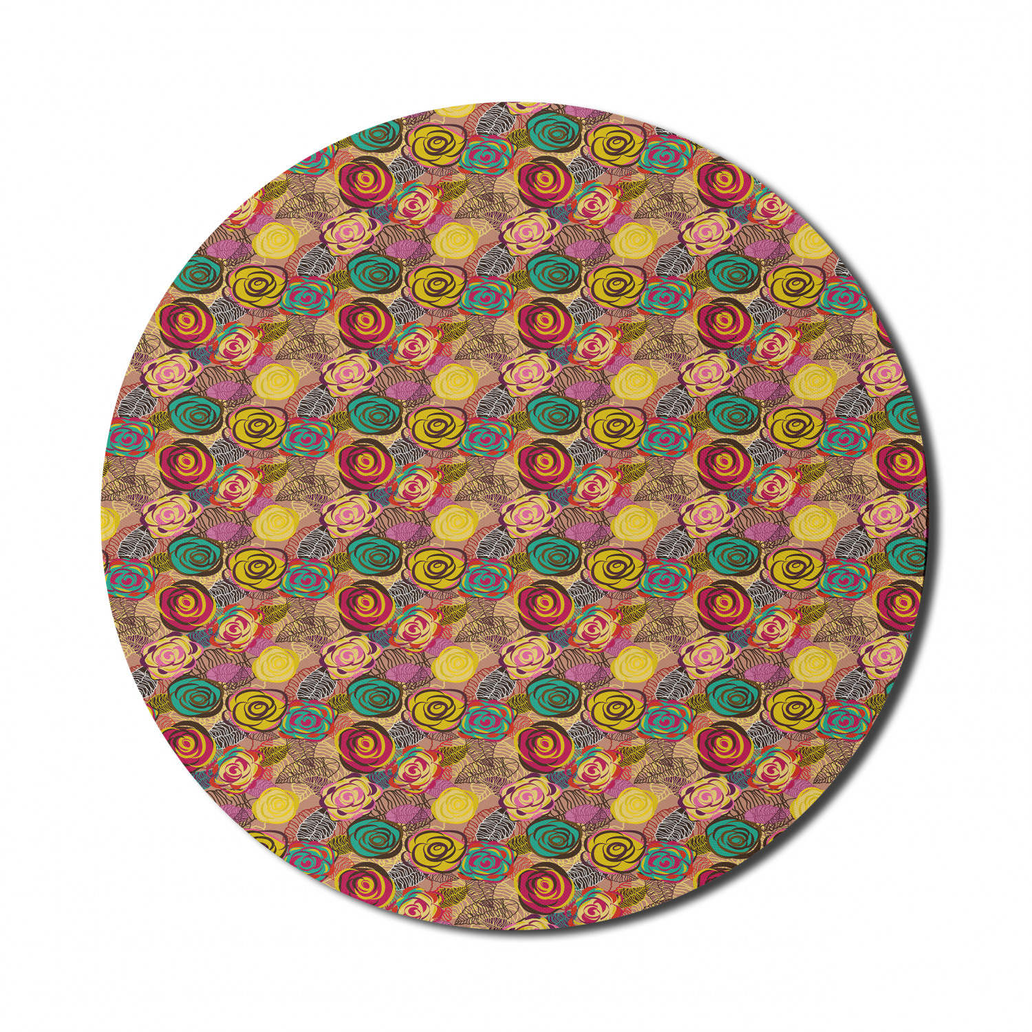 Ambesonne Absurd Pattern Round Non-Slip Rubber Modern Gaming Mousepad, 8" - Picture 24 of 123