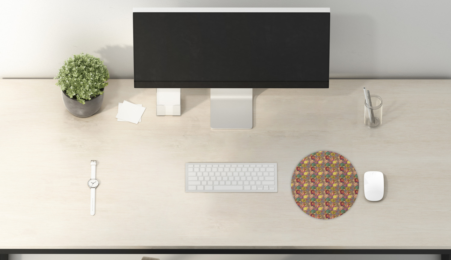 Ambesonne Absurd Pattern Round Non-Slip Rubber Modern Gaming Mousepad, 8" - Picture 25 of 123