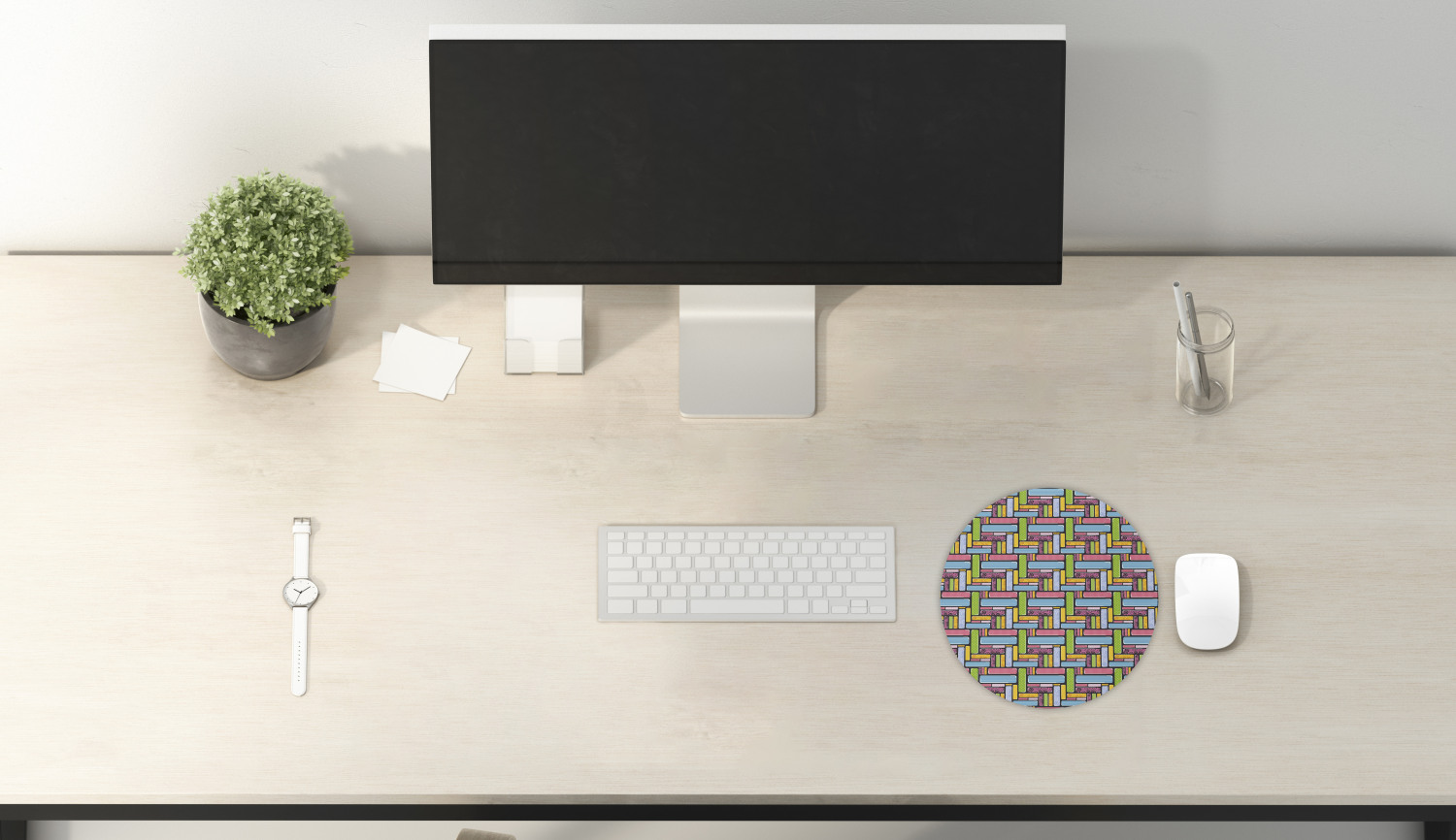 Ambesonne Absurd Pattern Round Non-Slip Rubber Modern Gaming Mousepad, 8" - Picture 95 of 123