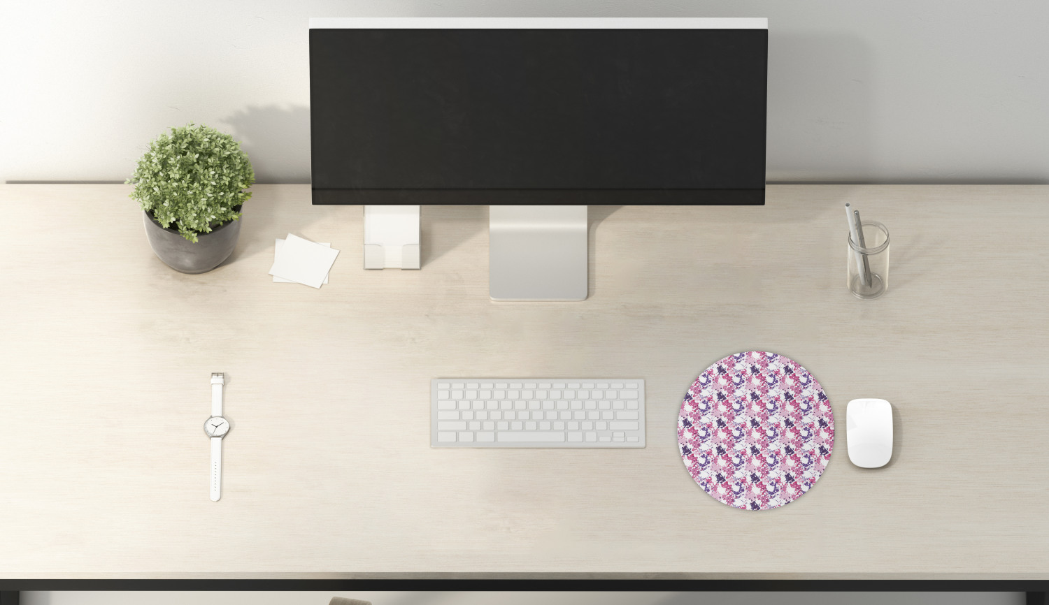 Ambesonne Absurd Pattern Round Non-Slip Rubber Modern Gaming Mousepad, 8" - Picture 85 of 123