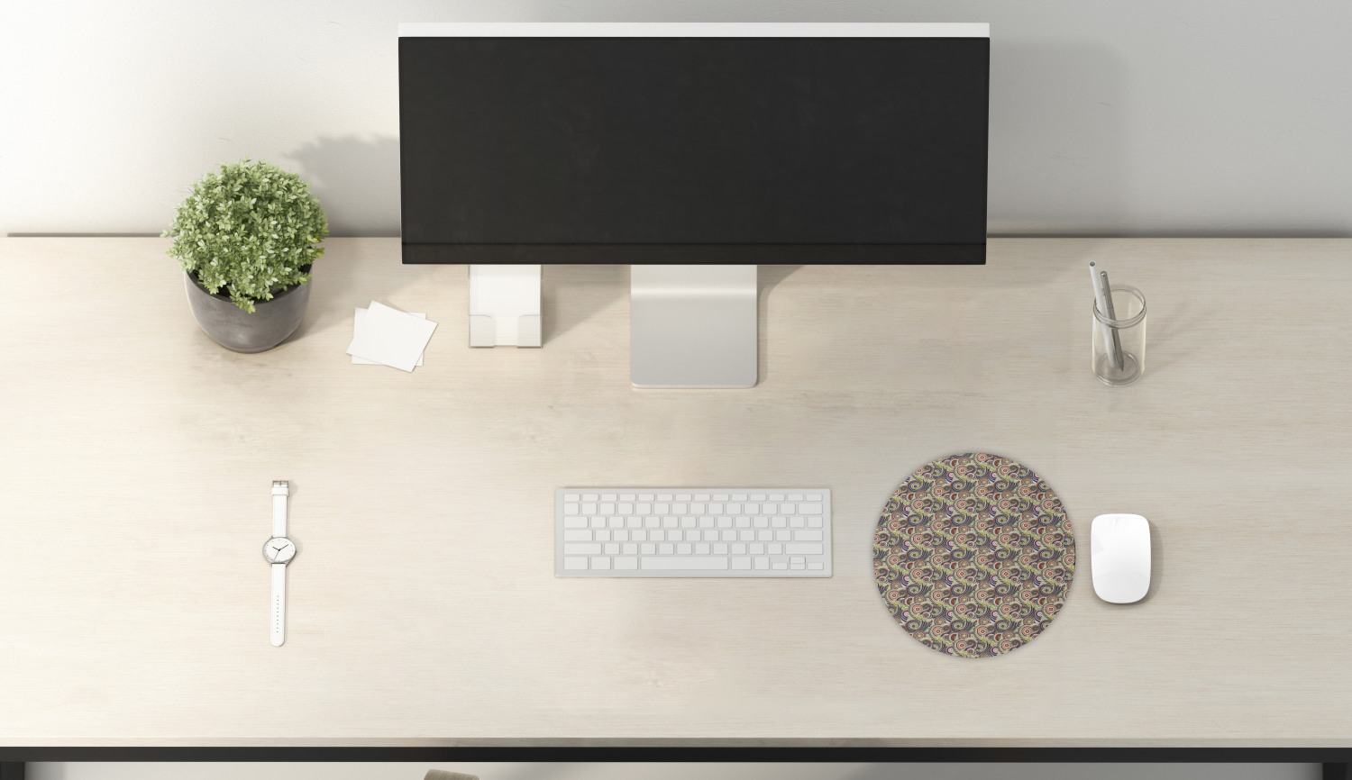 Ambesonne Absurd Pattern Round Non-Slip Rubber Modern Gaming Mousepad, 8" - Picture 35 of 123