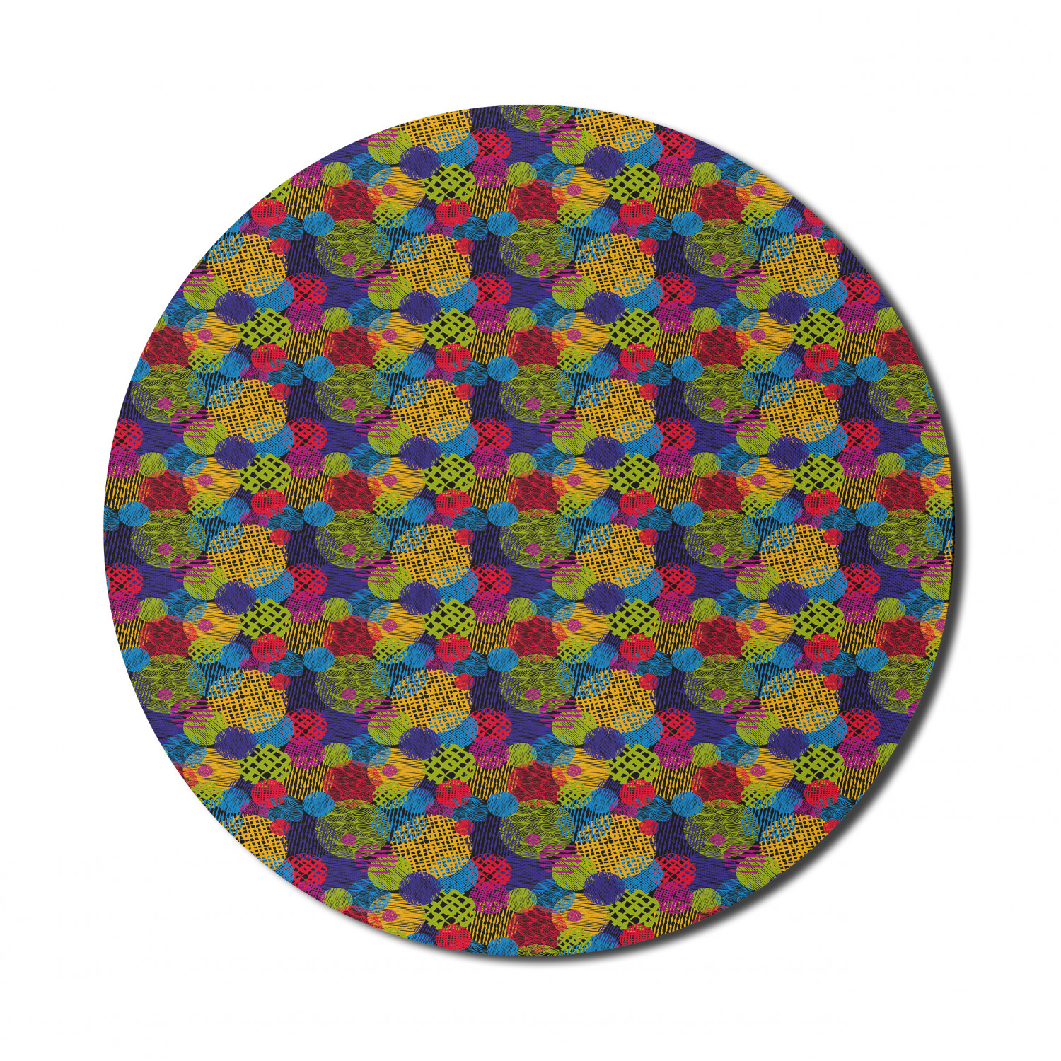 Ambesonne Absurd Pattern Round Non-Slip Rubber Modern Gaming Mousepad, 8" - Picture 12 of 123