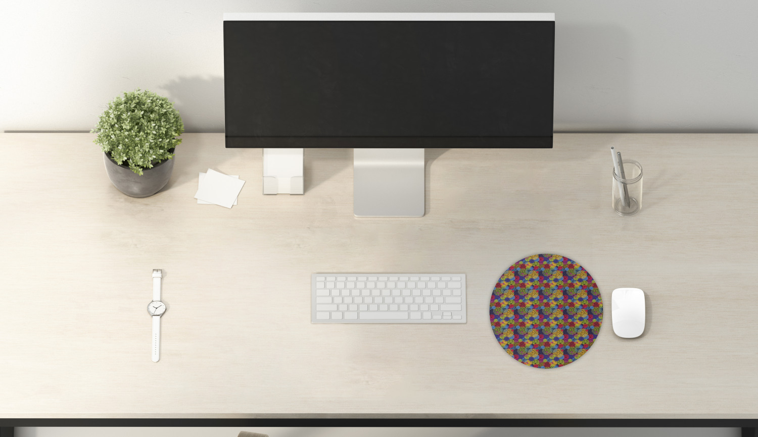 Ambesonne Absurd Pattern Round Non-Slip Rubber Modern Gaming Mousepad, 8" - Picture 13 of 123