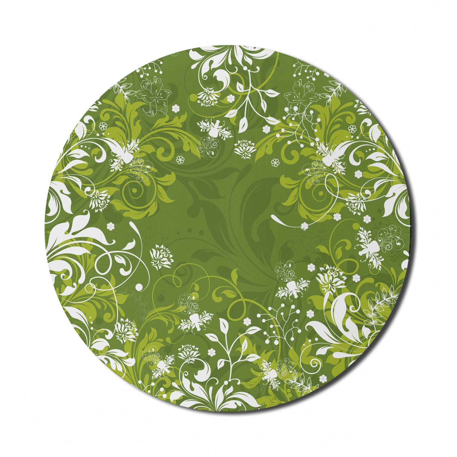 Ambesonne Green Print Round Non-Slip Rubber Modern Gaming Mousepad, 8" - Picture 8 of 123
