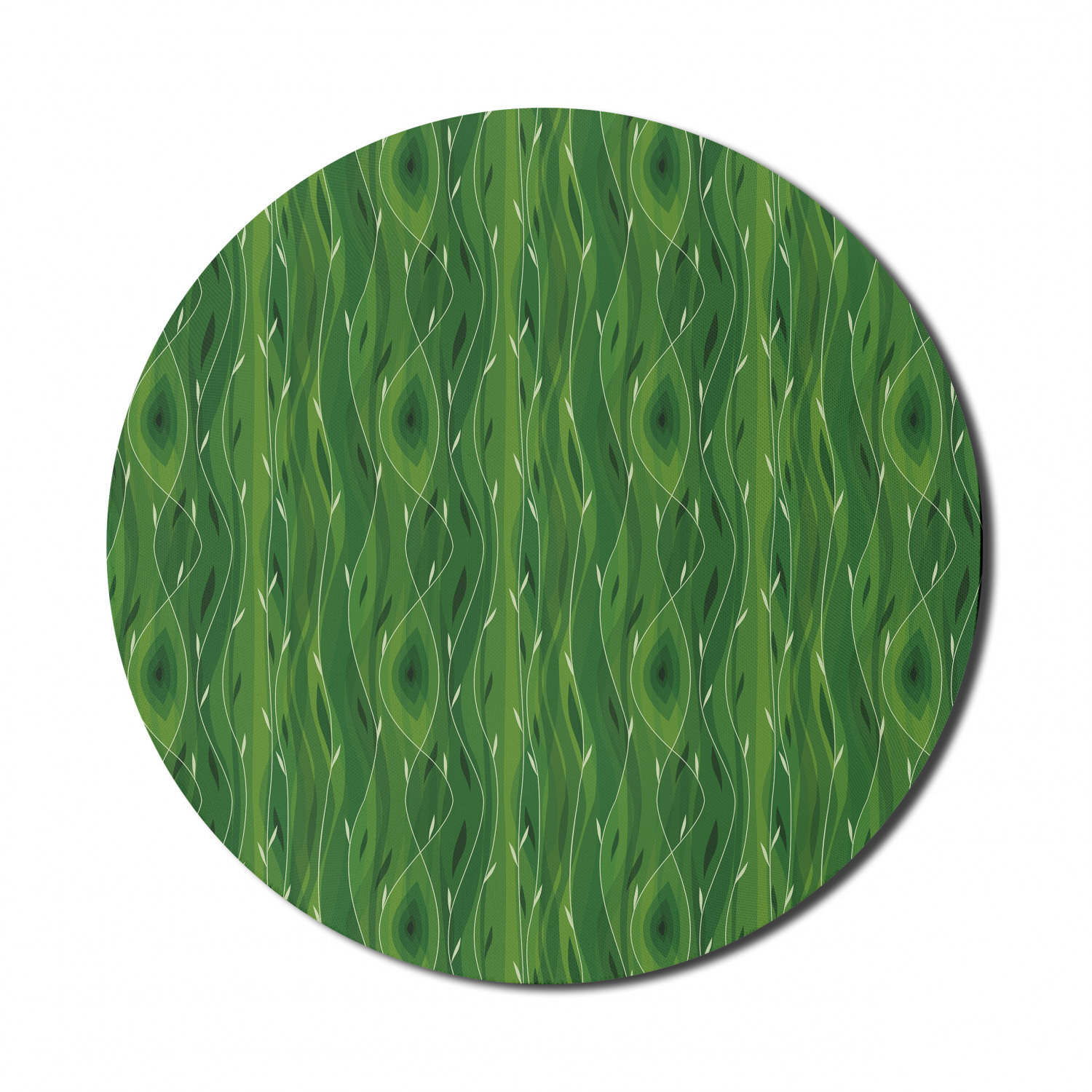 Ambesonne Green Print Round Non-Slip Rubber Modern Gaming Mousepad, 8" - Picture 86 of 123
